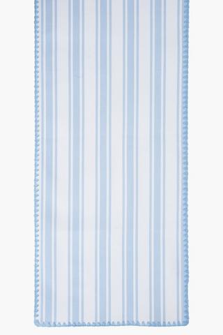 Printed Stripe Embroidered Table Runner
