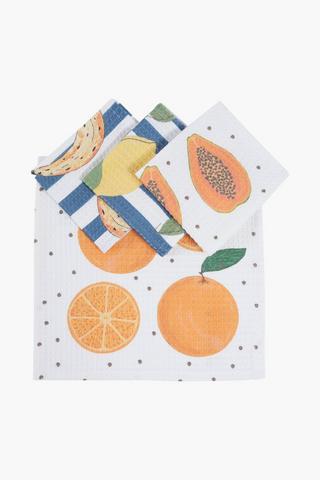 4 Pack Waffle Fruit Cotton Swabs