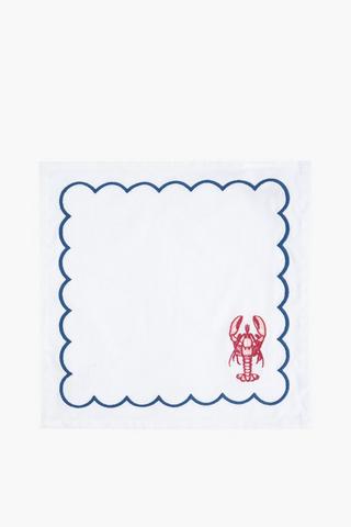 Embroidered Lobster Napkin, 40x40cm