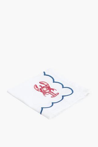 Embroidered Lobster Napkin, 40x40cm