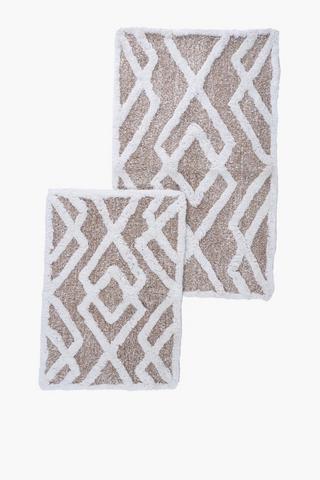 2 Piece Mingle Tufted Diamond Bath Mat Set