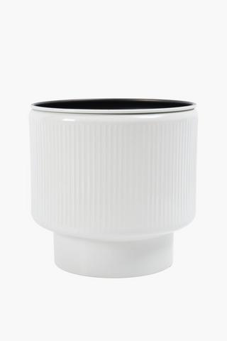 Ribbed Ceramic Planter, 37x35cm