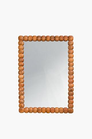 Beaded Mangowood Mirror, 50x70cm