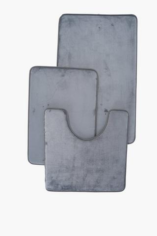 3 Piece Memory Foam Bath Mat Set
