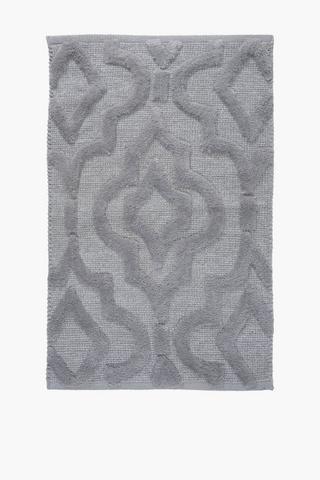 Tufted Damask Geometric Bath Mat, 50x80cm