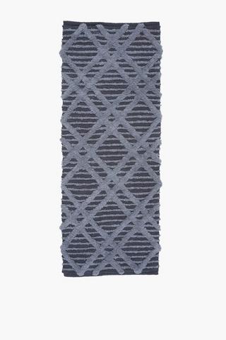 2 Tone Cotton Diamond Bath Runner, 50x150cm