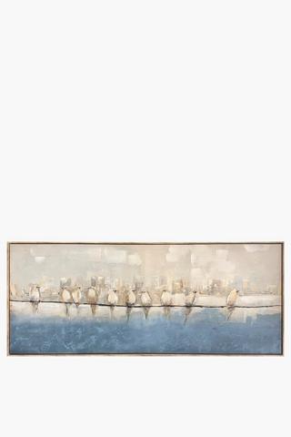 Hand Painted Bird Line Canvas, 70x170cm
