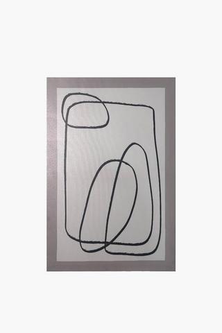 Printed Retro Lines Canvas, 40x60cm
