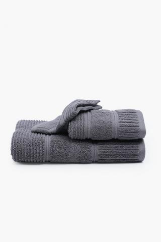 3 Pack Cotton Jacquard Textured Stripe Multi Towel Set