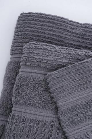 3 Pack Cotton Jacquard Textured Stripe Multi Towel Set