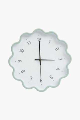 Scallop Plastic Clock, 35cm
