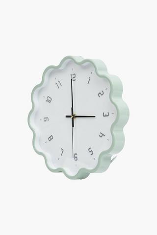Scallop Plastic Clock, 35cm