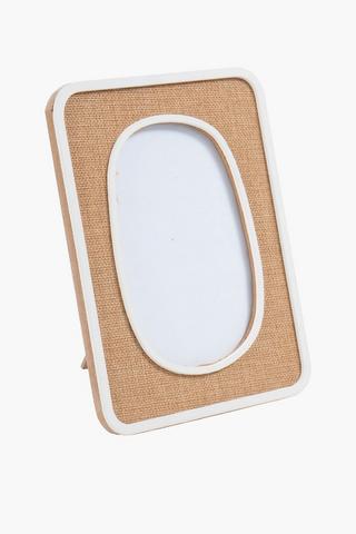 Hessian Round Frame, 12x18cm
