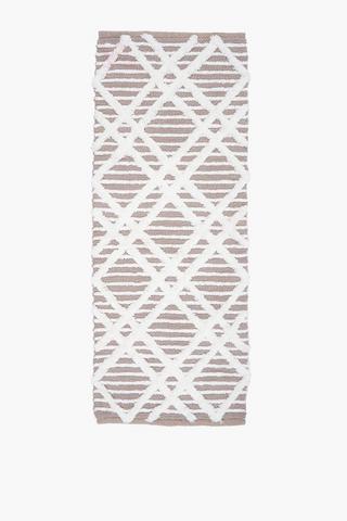 2 Tone Cotton Diamond Bath Runner, 50x150cm