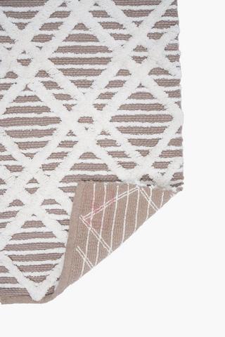 2 Tone Cotton Diamond Bath Runner, 50x150cm