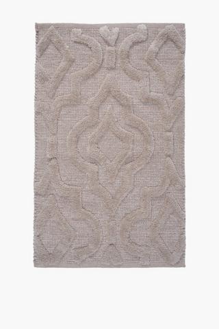 Tufted Damask Geometric Bath Mat, 50x80cm
