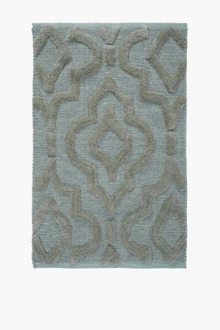 Tufted Damask Geometric Bath Mat, 50x80cm
