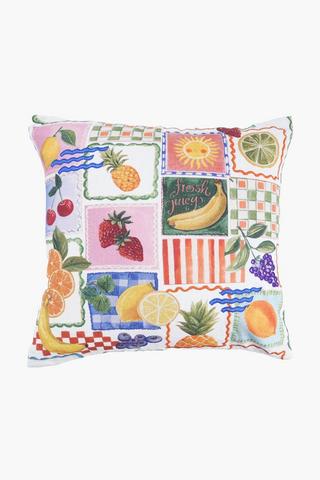 Printed Embroidered Walt Tile Scatter Cushion, 50x50cm