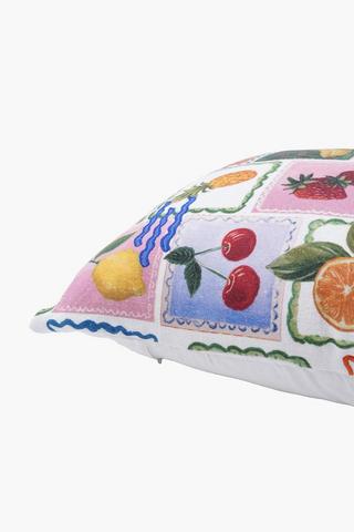 Printed Embroidered Walt Tile Scatter Cushion, 50x50cm