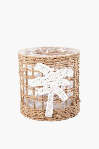 Woven Palm Tree Planter, 25cm