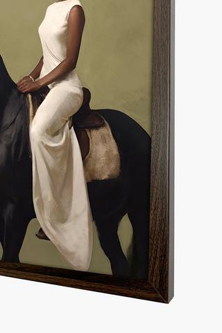 Framed Lady On Horse Canvas, 40x60cm