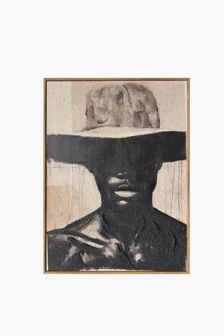 Hand Painted Man With Hat Canvas, 50x70cm