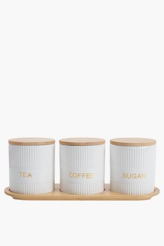 Set Of 3 Canisters With Tray