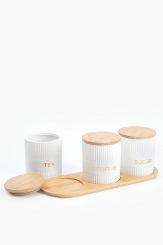 Set Of 3 Canisters With Tray