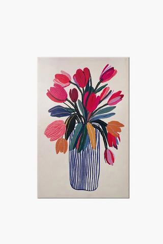 Printed Tulips Canvas, 40x60cm