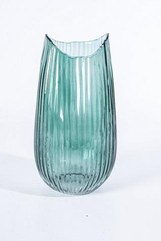 Organic Ribbed Bottle Vase, 14x34cm