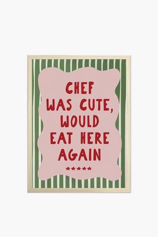 Framed Cute Chef Canvas, 30x40cm