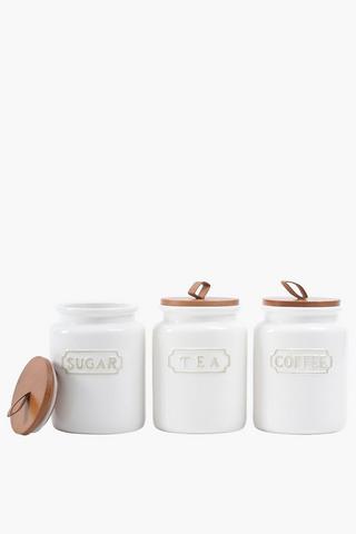Set Of 3 Ceramic Canisters