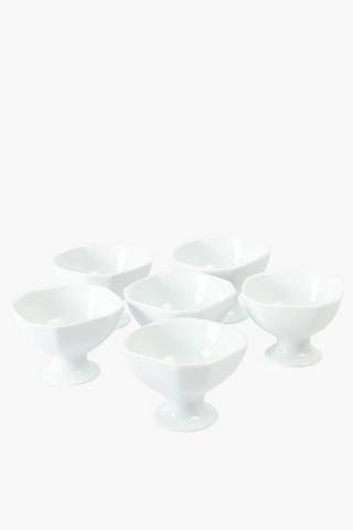 6 Piece Ice Cream Porcelain Bowl Set