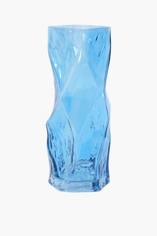 Organic Cylinder Glass Vase, 12x30cm