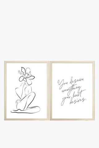 Framed 2 Pack Script Canvas, 30x40cm