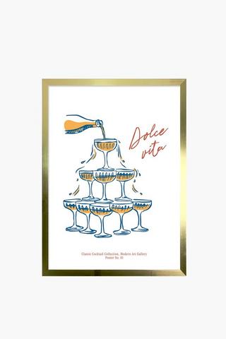 Framed Dolce Vita Canvas, 30x40cm