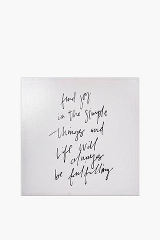 Printed Find Joy Sign, 40x40cm