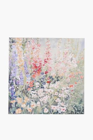 Hand Painted Floral Canvas, 100x100cm