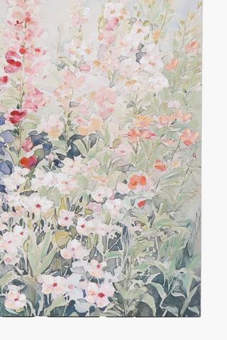 Hand Painted Floral Canvas, 100x100cm