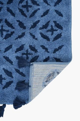 Cotton Tufted Tassle Geometric Bath Mat, 50x80cm