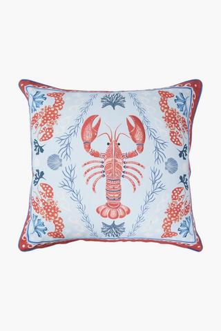 Ultraviolet Lobster Outdoor Scatter Cushion, 60x60cm