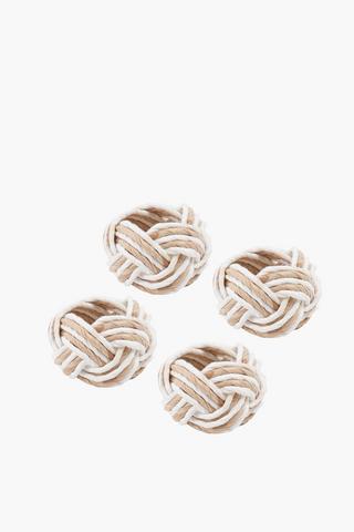 4 Pack Stripe Napkin Rings