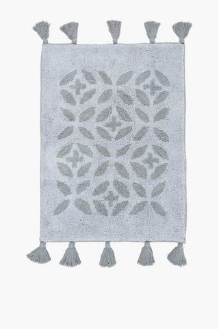 Cotton Tufted Tassle Geometric Bath Mat, 50x80cm