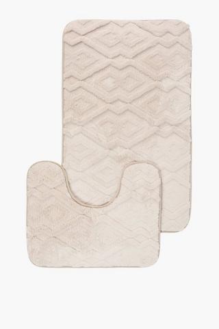 2 Piece Foam Zig Zag Bath Mat Set
