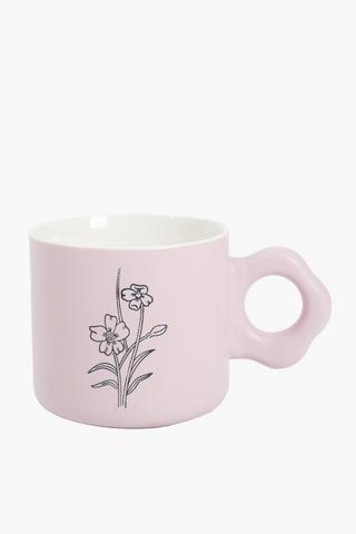 Floral Handle Mug, 300ml