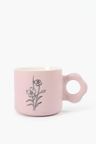 Floral Handle Mug, 300ml