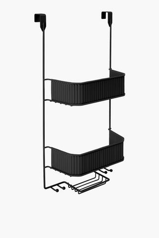 Metal Ribbed 2 Tier Shower Caddy