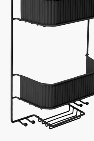 Metal Ribbed 2 Tier Shower Caddy