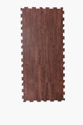 10 Pack Foam Dark Wood Floor Tile, 30x30cm