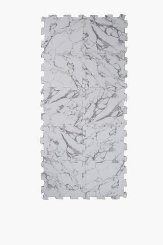 10 Pack Foam White Marble Floor Tile, 30x30cm